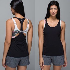 Lululemon All Sport Support Black/Pigment Wave Tank Top Size 4